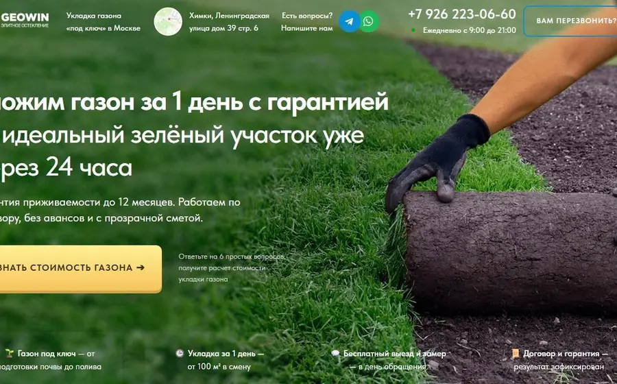 Газоны под ключ