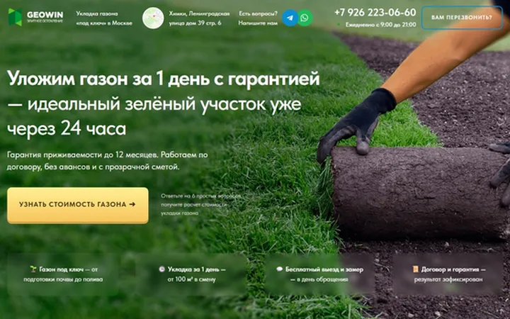 Газоны под ключ
